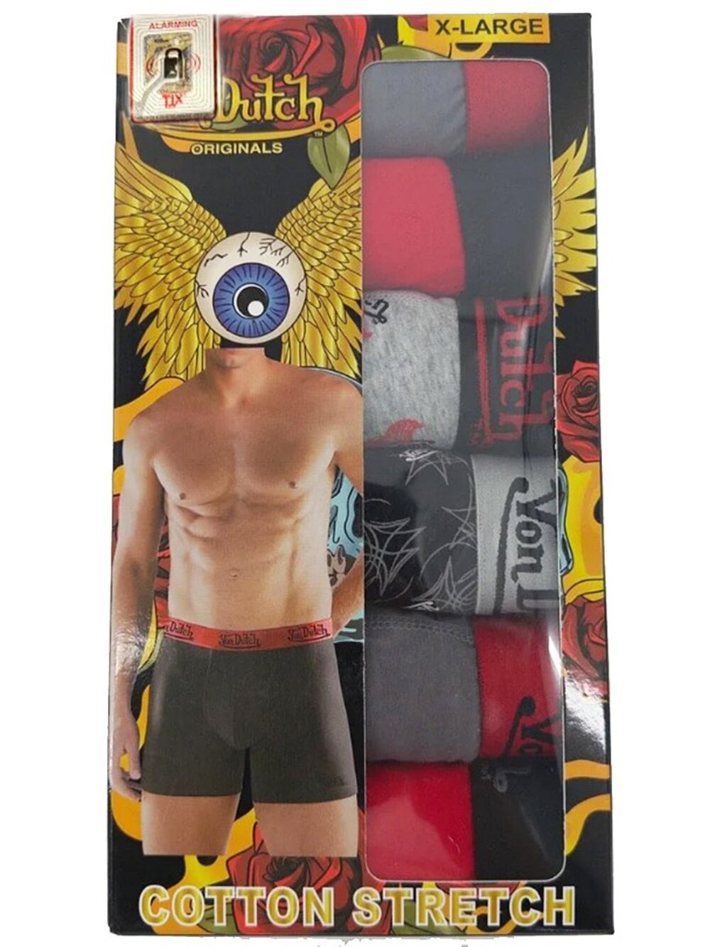 NEW $72 6 Pack of Von Dutch Boxer Briefs! M L XL Gray Black Red Signature Waist
